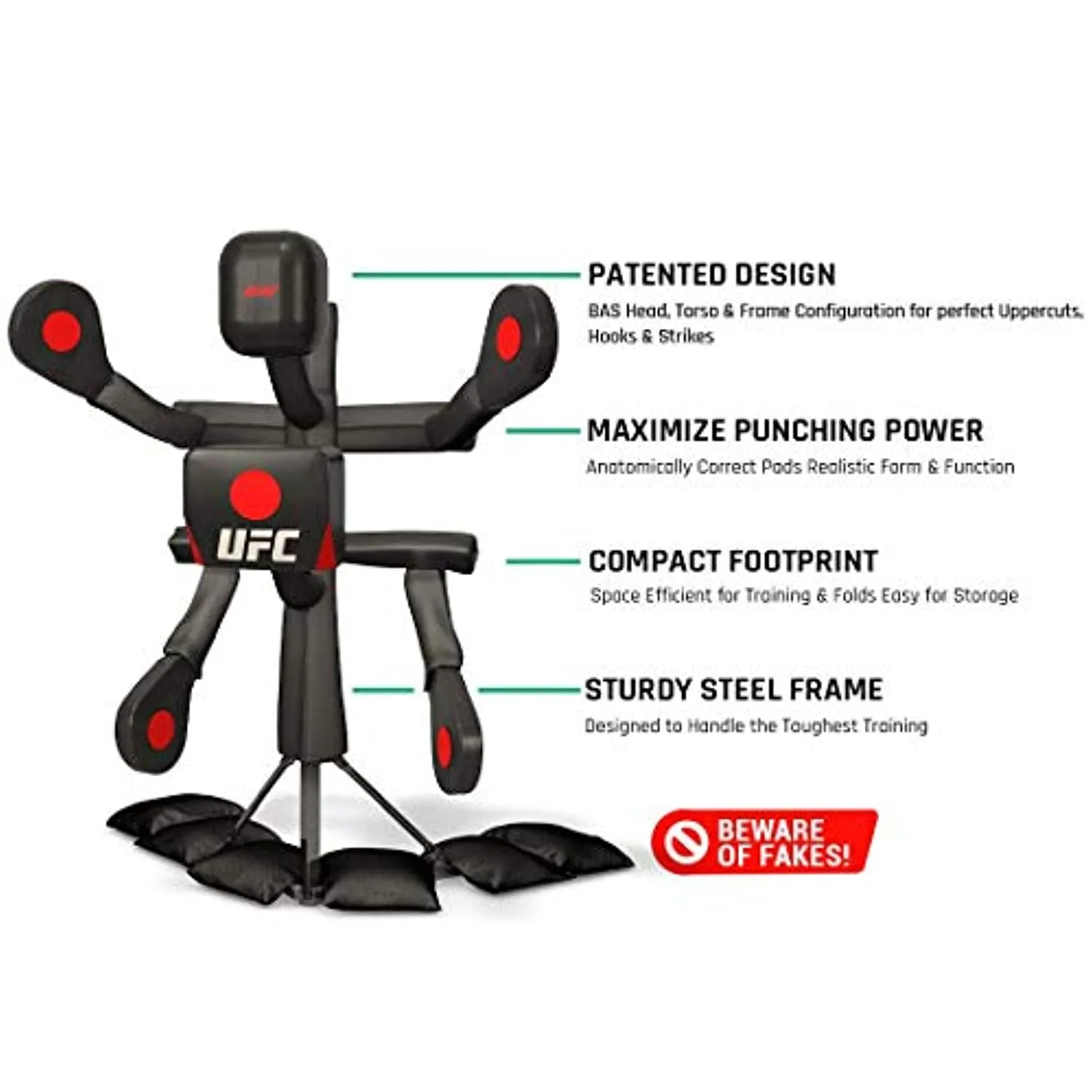 BAS UFC Body Action System - Fully Adjustable Punching & Kicking Pads - Martial Arts Training: MMA, Boxing, Karate, Muay Thai & More!