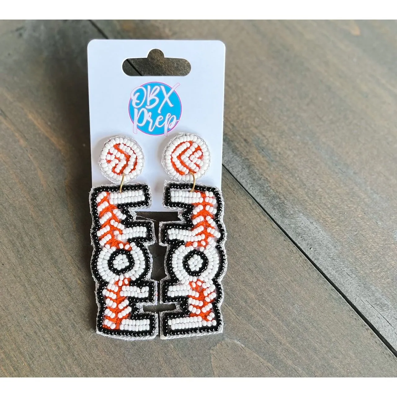 Baseball Mom Seed Beaded Earrings