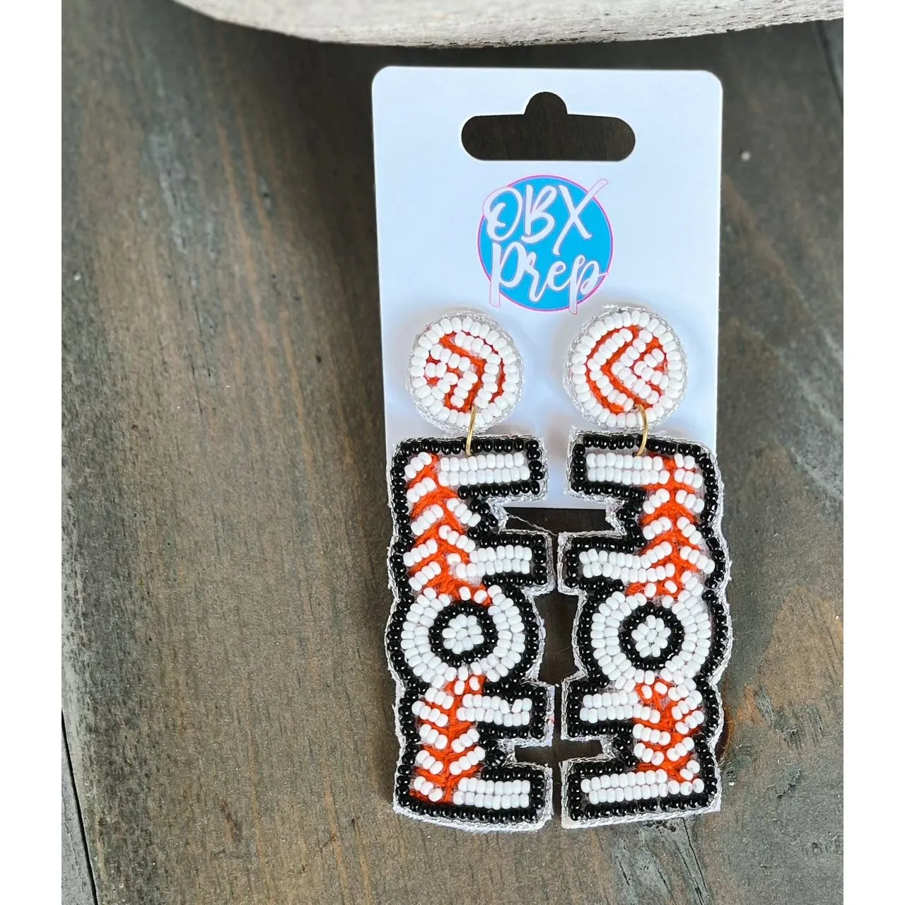 Baseball Mom Seed Beaded Earrings