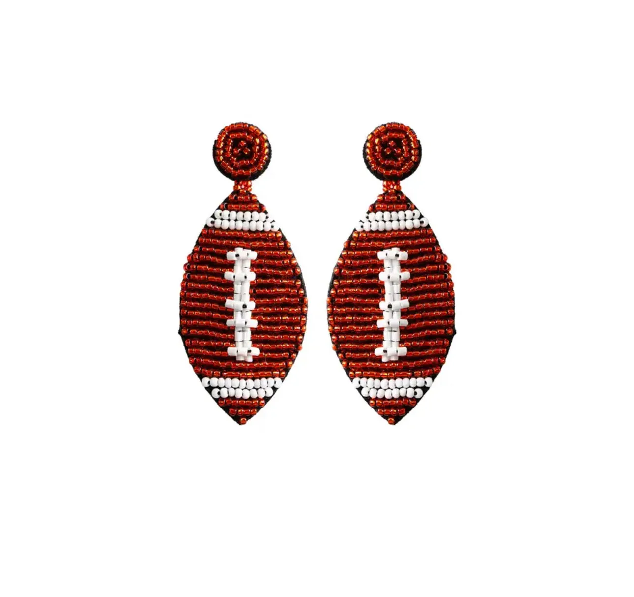 Beaded Dangle Football Earrings 230-12 | Erika Williner Designs