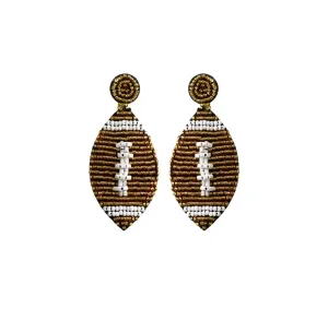 Beaded Dangle Football Earrings 230-12 | Erika Williner Designs
