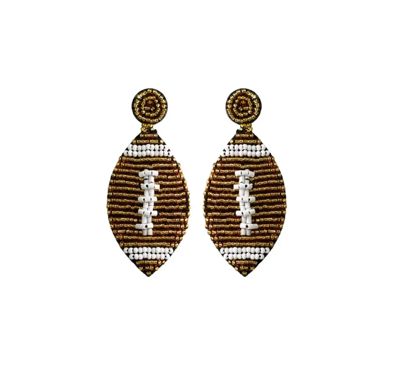 Beaded Dangle Football Earrings 230-12 | Erika Williner Designs
