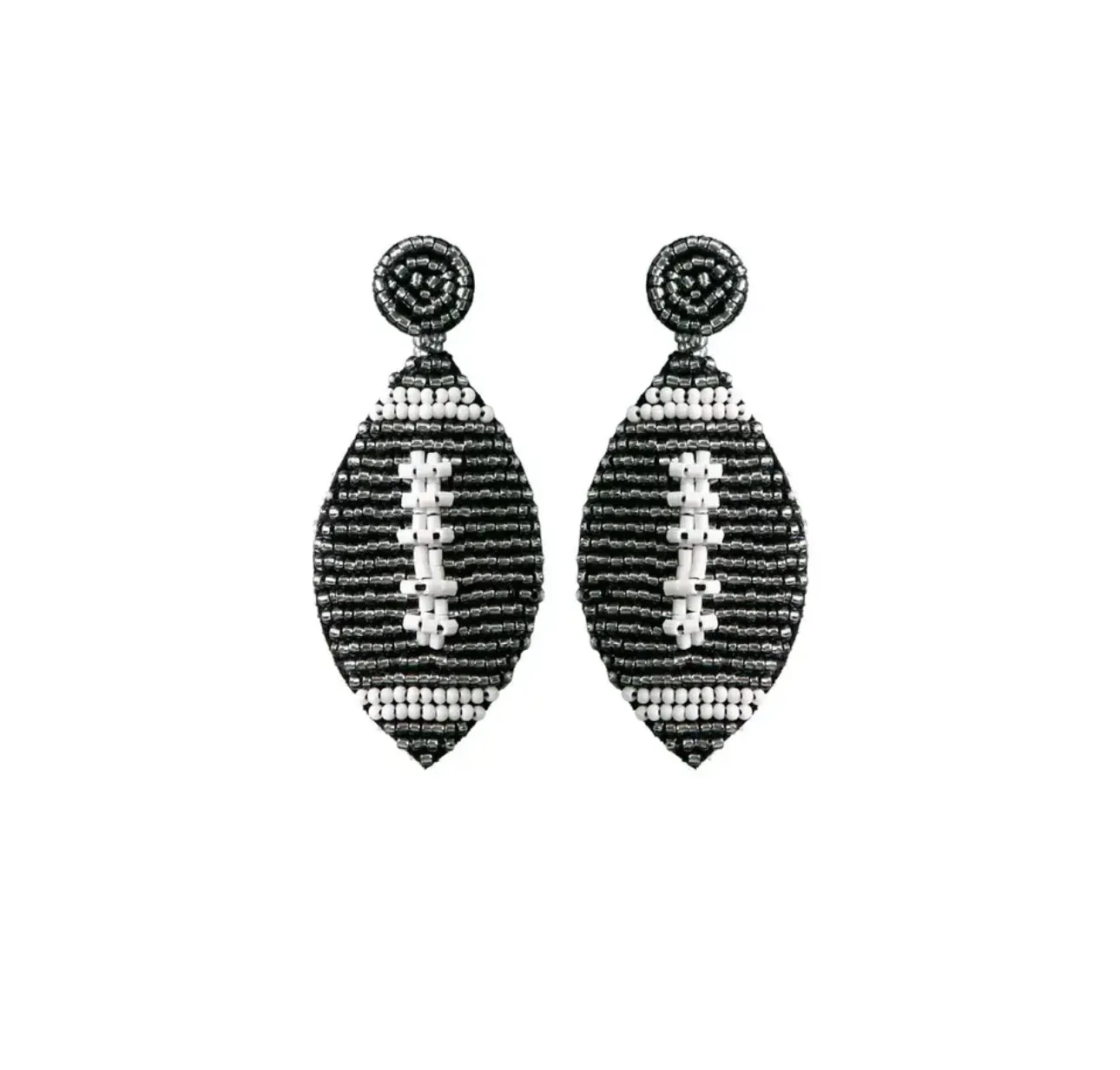 Beaded Dangle Football Earrings 230-12 | Erika Williner Designs
