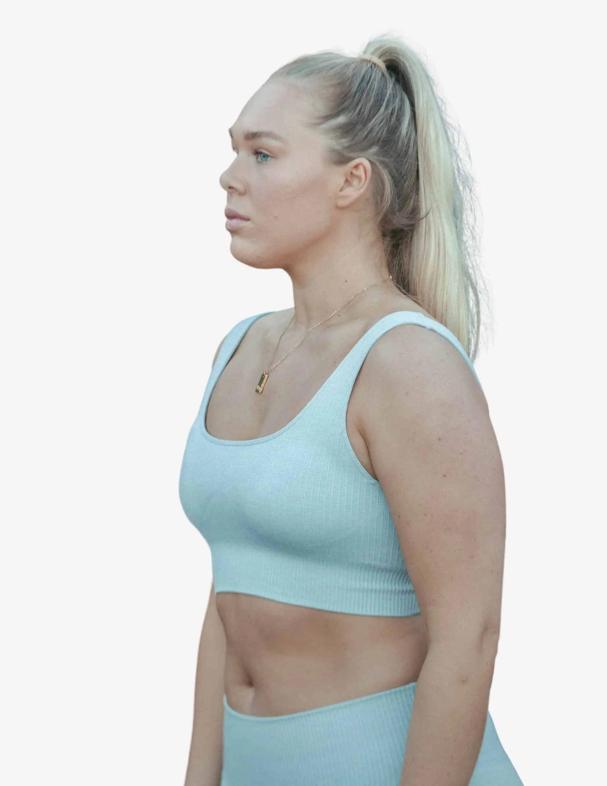 Bondi Blue Ribbed Seamless Bra