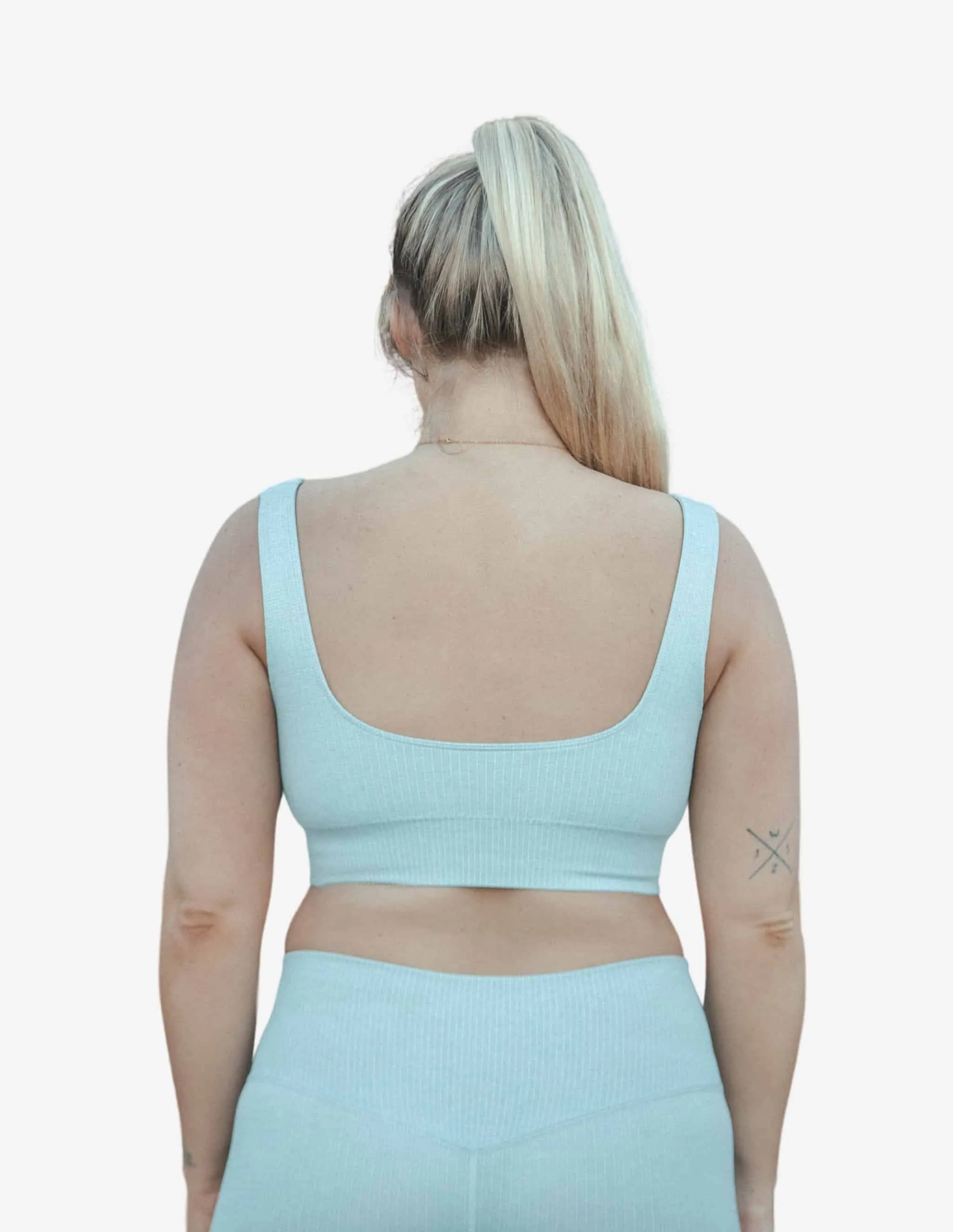 Bondi Blue Ribbed Seamless Bra