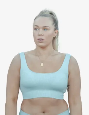 Bondi Blue Ribbed Seamless Bra
