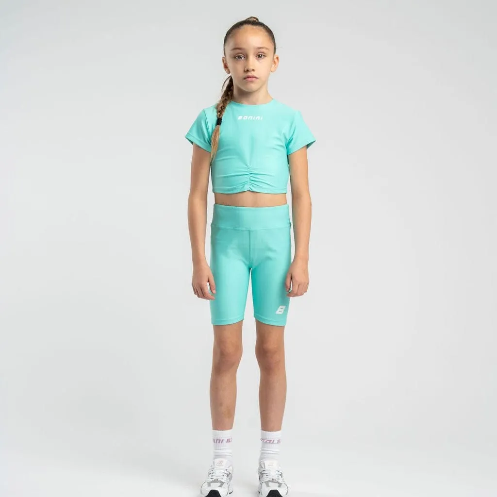 BONINI BY A DEE - Ruched T-Shirt & Cycling Shorts Aspire - Bold Mint