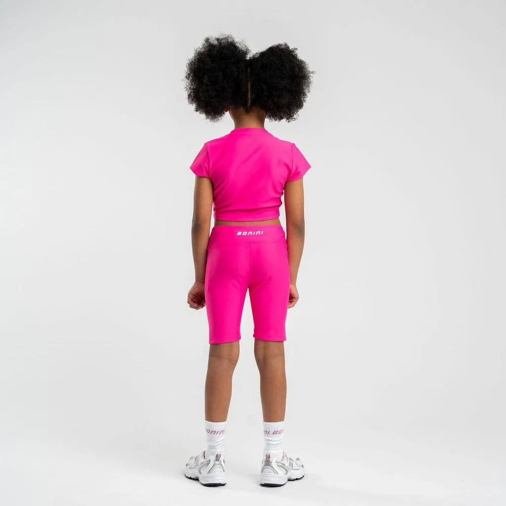 BONINI BY A DEE - Ruched T-Shirt & Cycling Shorts Aspire - Hot Pink