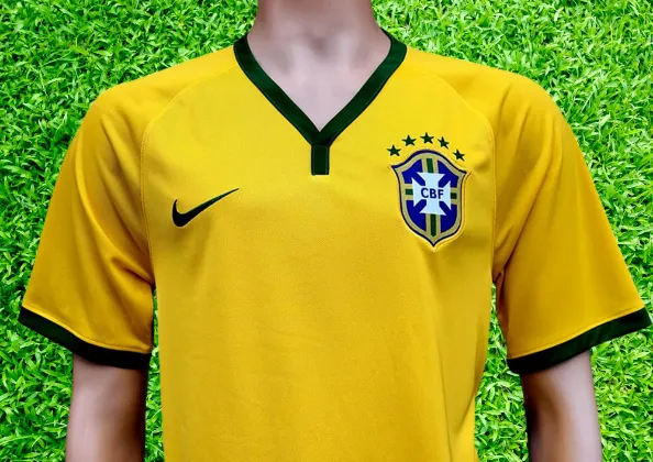 BRAZIL 2014 FIFA WORLD CUP 4TH PLACE HOME JERSEY NIKE SHIRT CAMISA MEDIUM # 575280-703 SOLD !!