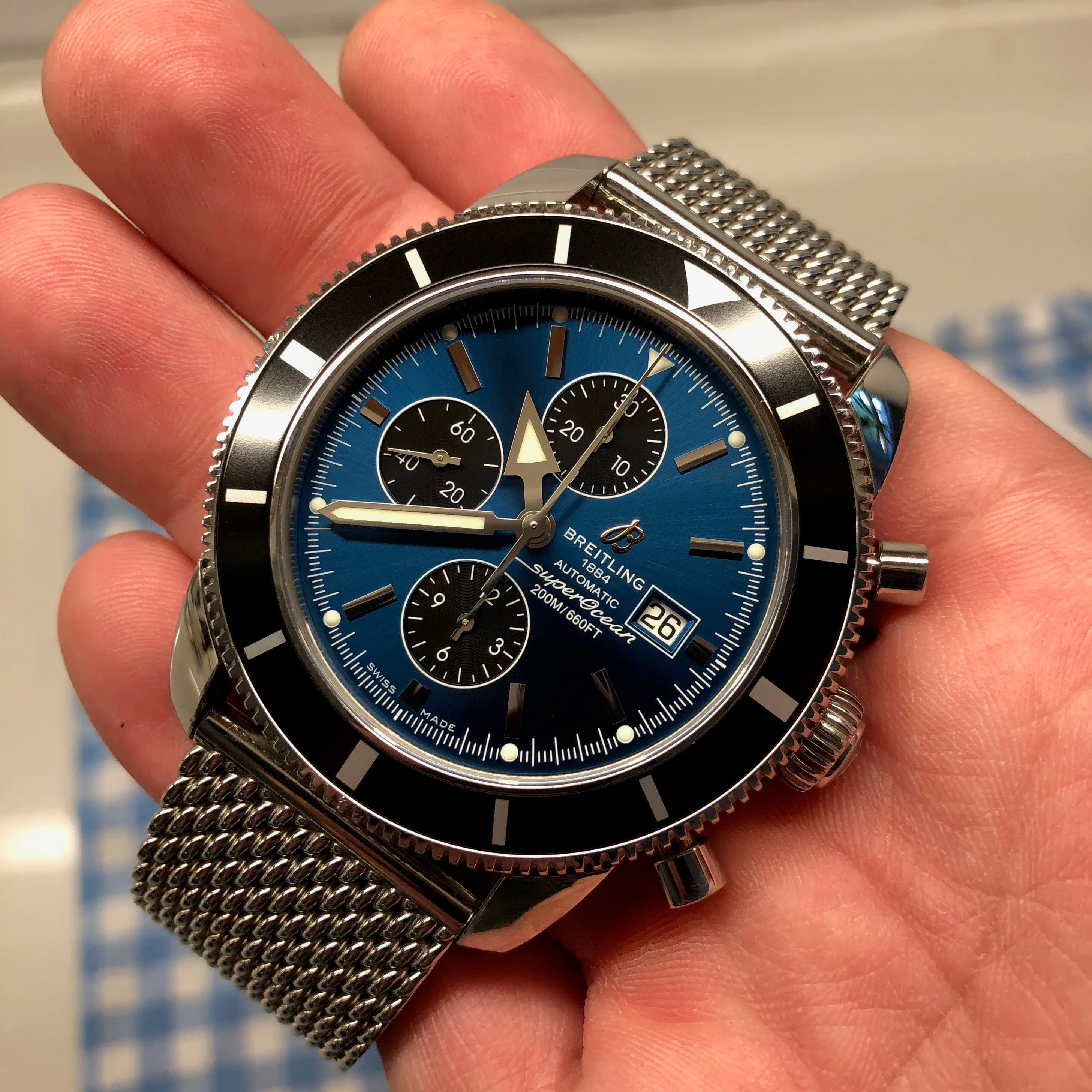 Breitling SuperOcean Heritage A13320 Blue Chronograph 46MM Automatic Watch