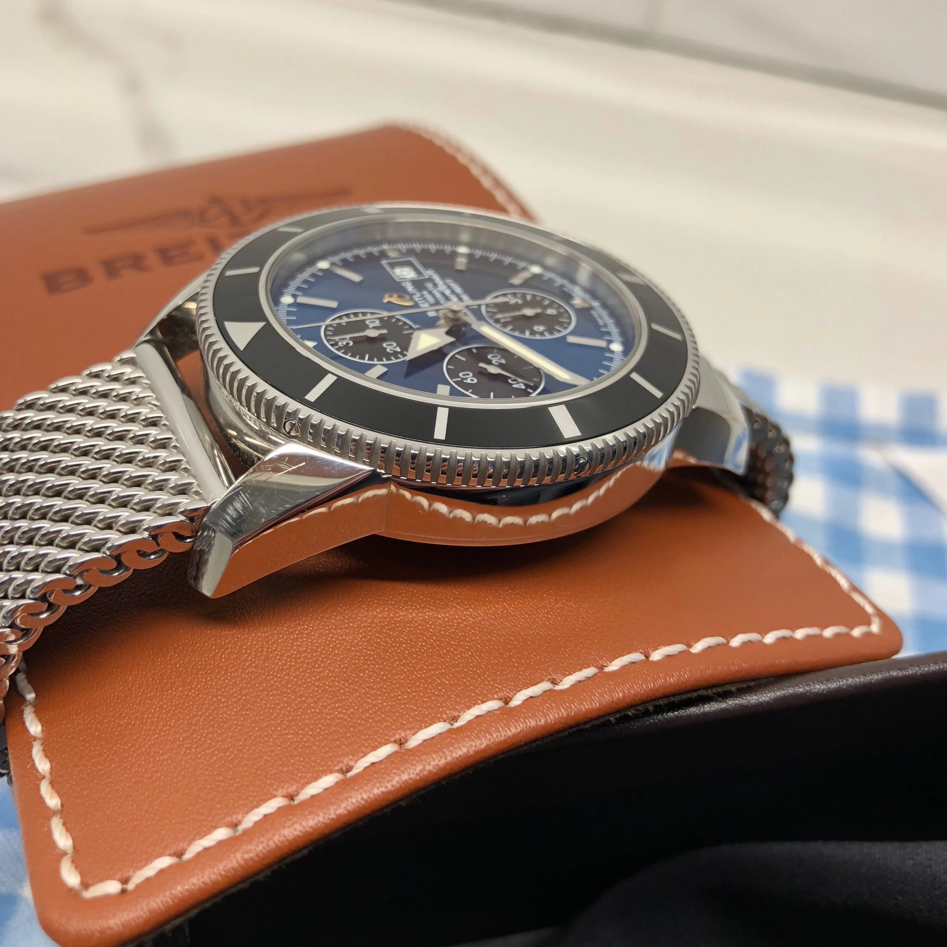 Breitling SuperOcean Heritage A13320 Blue Chronograph 46MM Automatic Watch