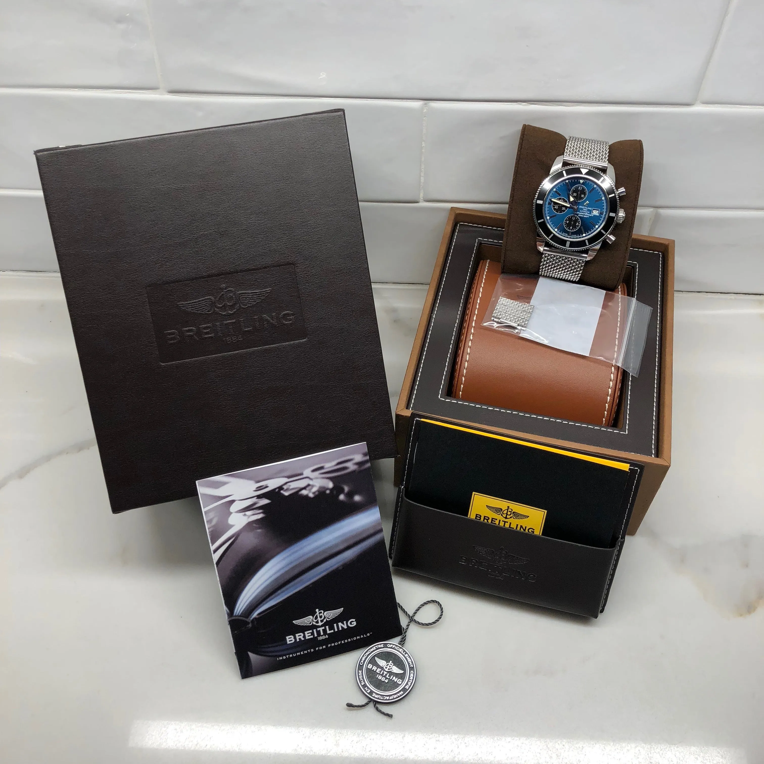 Breitling SuperOcean Heritage A13320 Blue Chronograph 46MM Automatic Watch