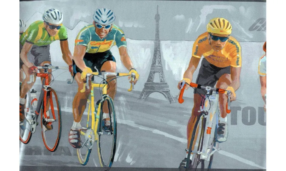 Brown Paris Cycling IN2622 Wallpaper Border