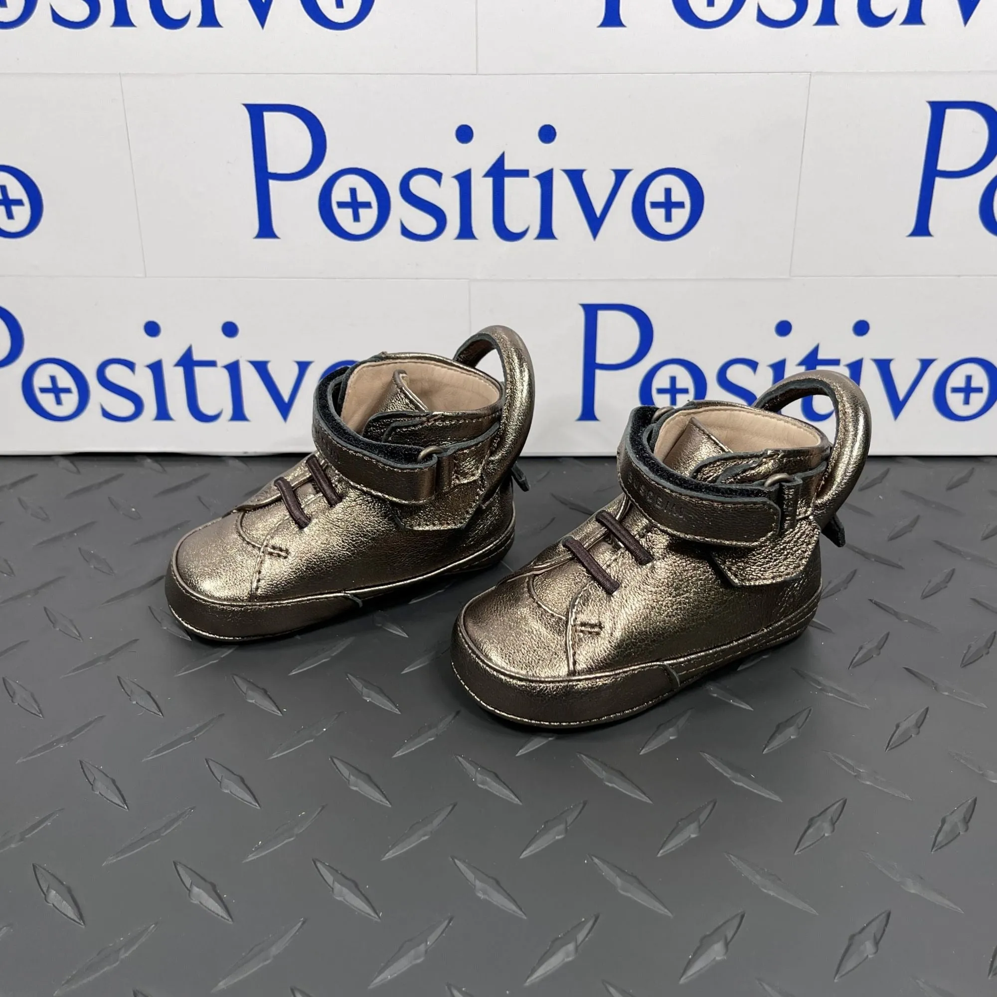Buscemi Baby 100MM Baby Metal Bronze Leather Sneakers