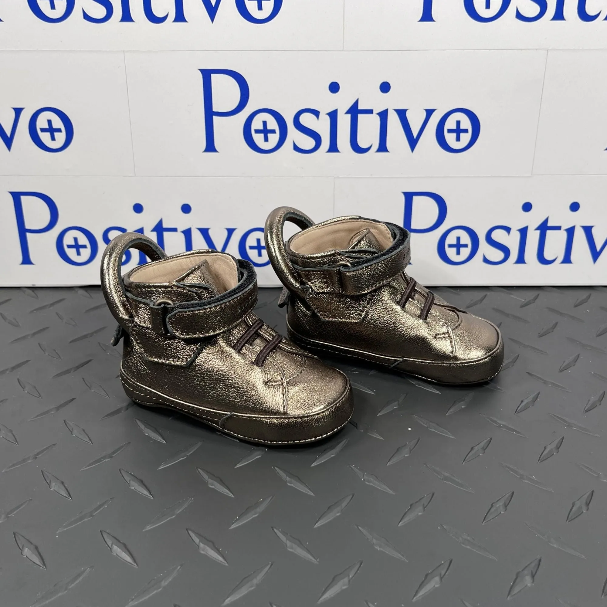 Buscemi Baby 100MM Baby Metal Bronze Leather Sneakers