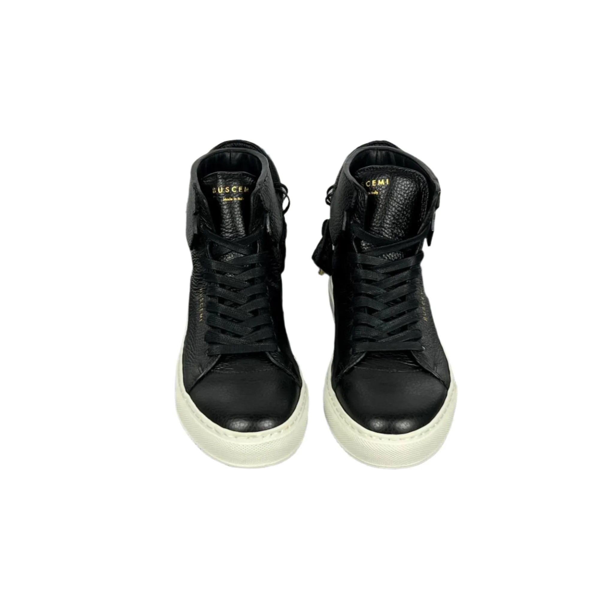 Buscemi Men's 125MM Black/White Leather Sneakers SAMPLE