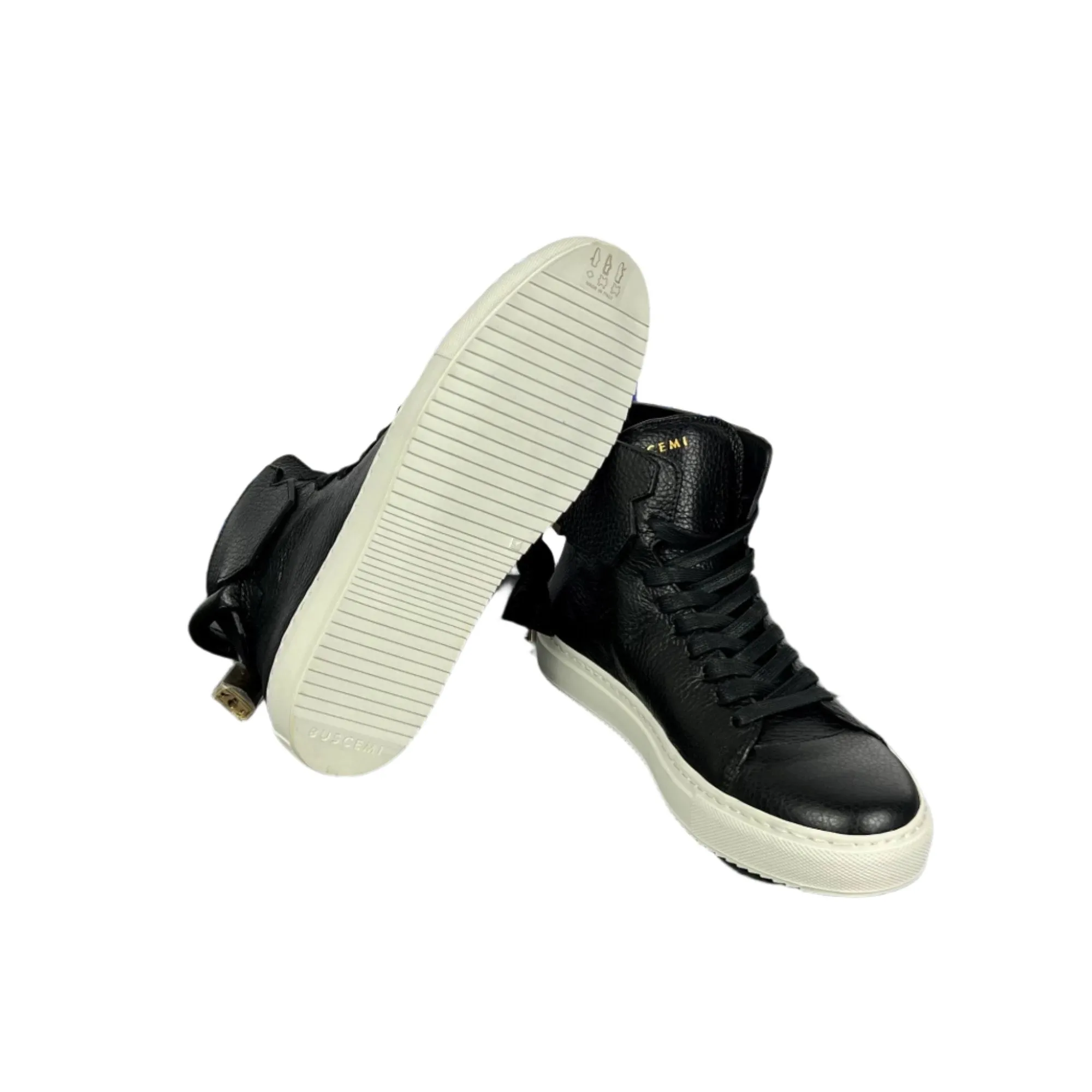 Buscemi Men's 125MM Black/White Leather Sneakers SAMPLE