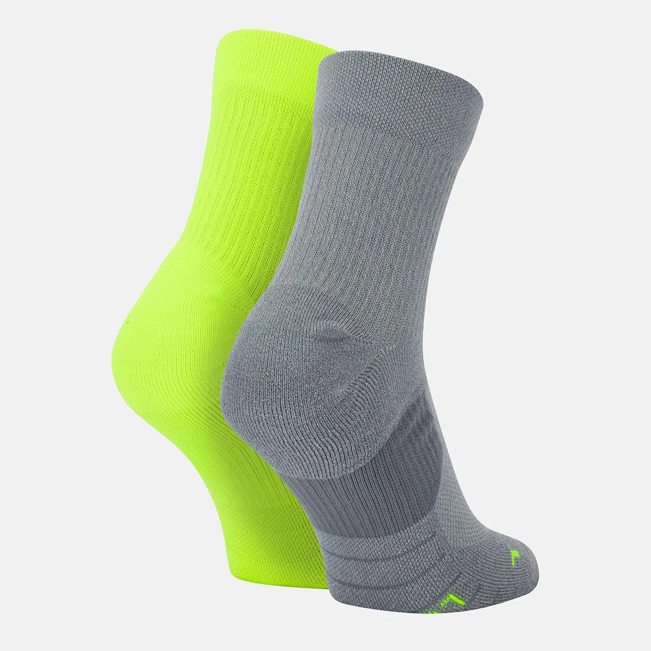 CALZE NIKE 2PAIA COPPIA RUNNING FITNESS SOCKS GIALLA GRIGIA