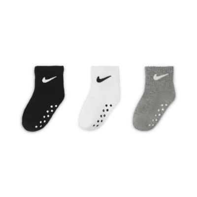 CALZE NIKE 3 PAIA BIMBO BIMBA RUNNING TRAINING FITNESS SOCKS NERA GRIGIA BIANCA