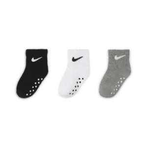 CALZE NIKE 3 PAIA BIMBO BIMBA RUNNING TRAINING FITNESS SOCKS NERA GRIGIA BIANCA