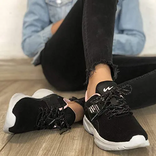 Campus Women's Claire BLK/Peach Running Shoes -7 UK/India