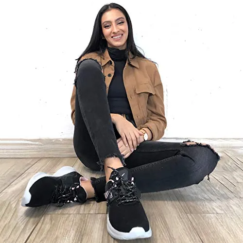Campus Women's Claire BLK/Peach Running Shoes -7 UK/India