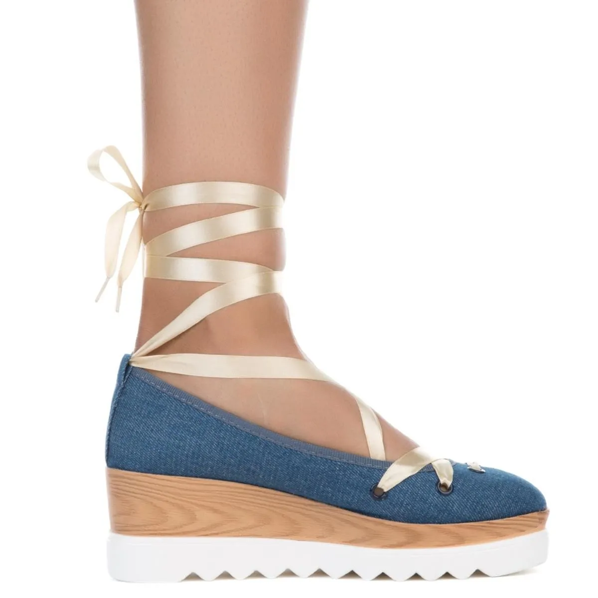 Cape Robbin Fara-5 Wedge Denim