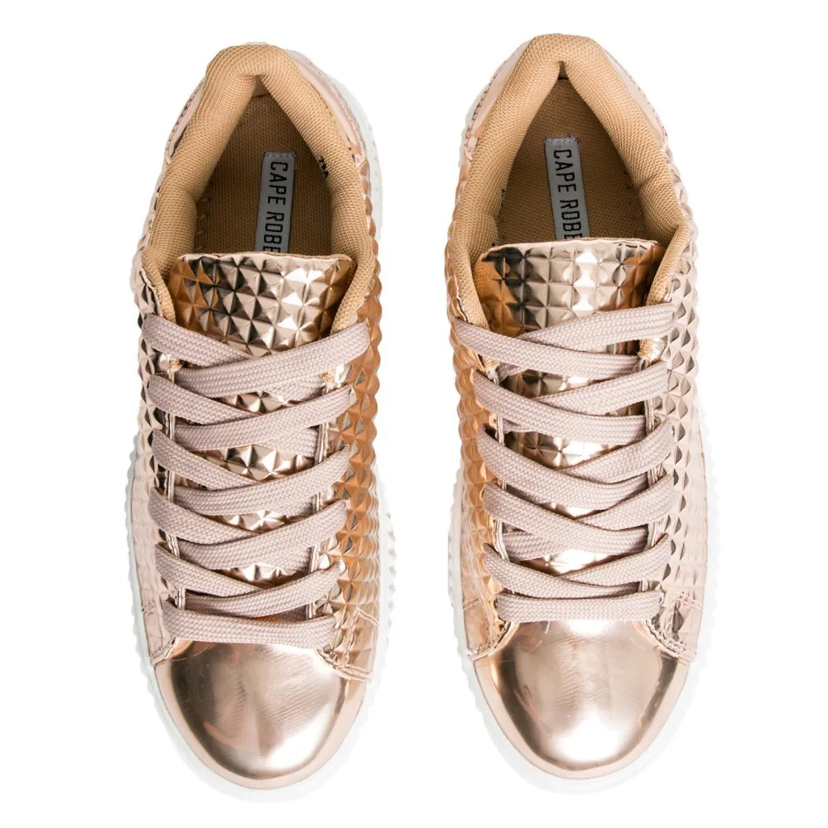 Cape Robbin Izzy-1 Rose Gold Platform Sneakers Rose Gold