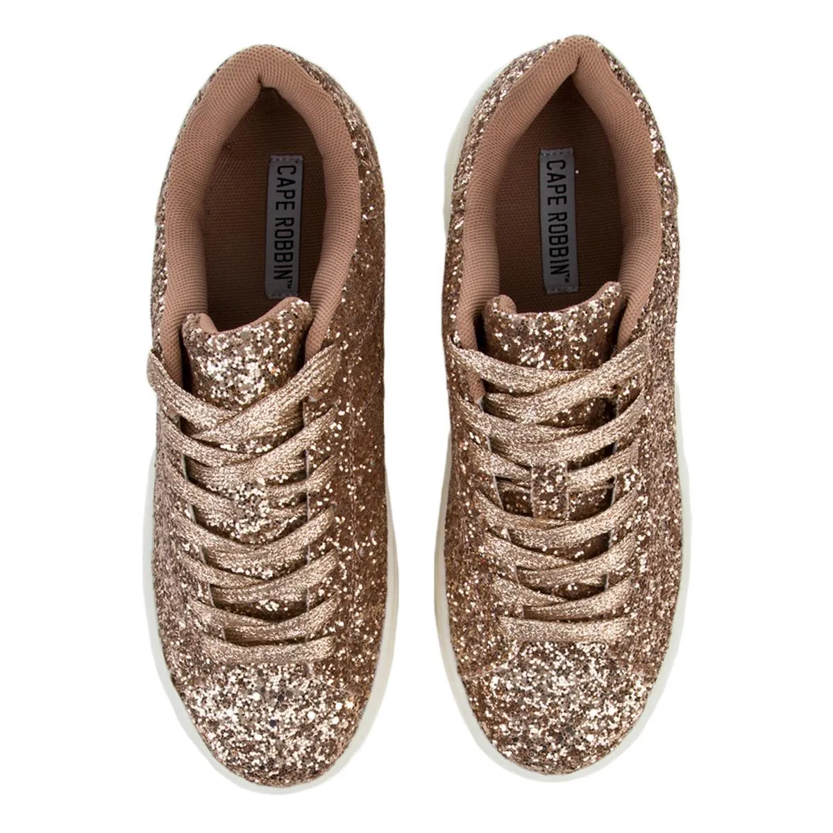 Cape Robbin KayKay-1 Rose Gold Platform Sneaker rose gold