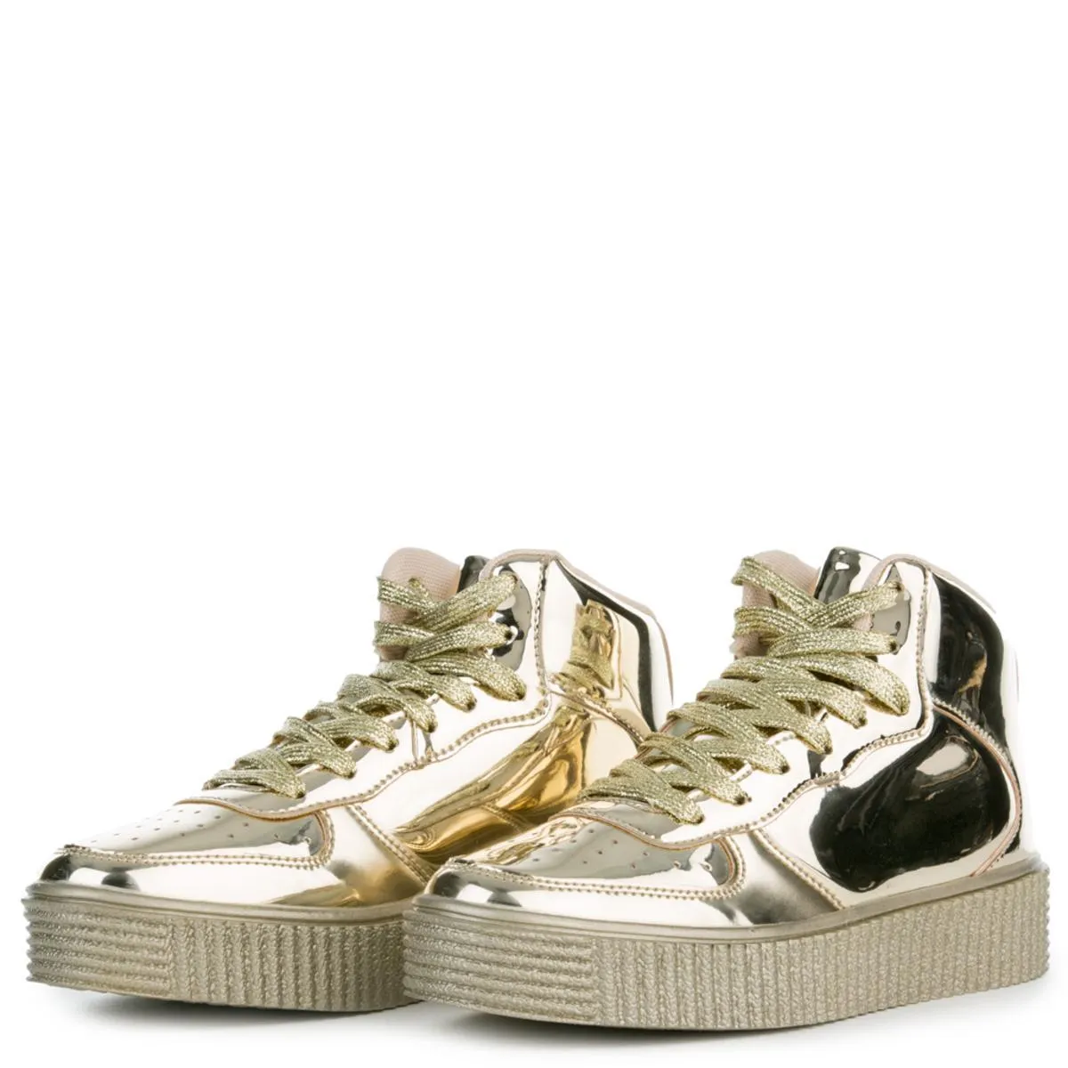 Cape Robbin Polo-5 Gold Sneakers Gold