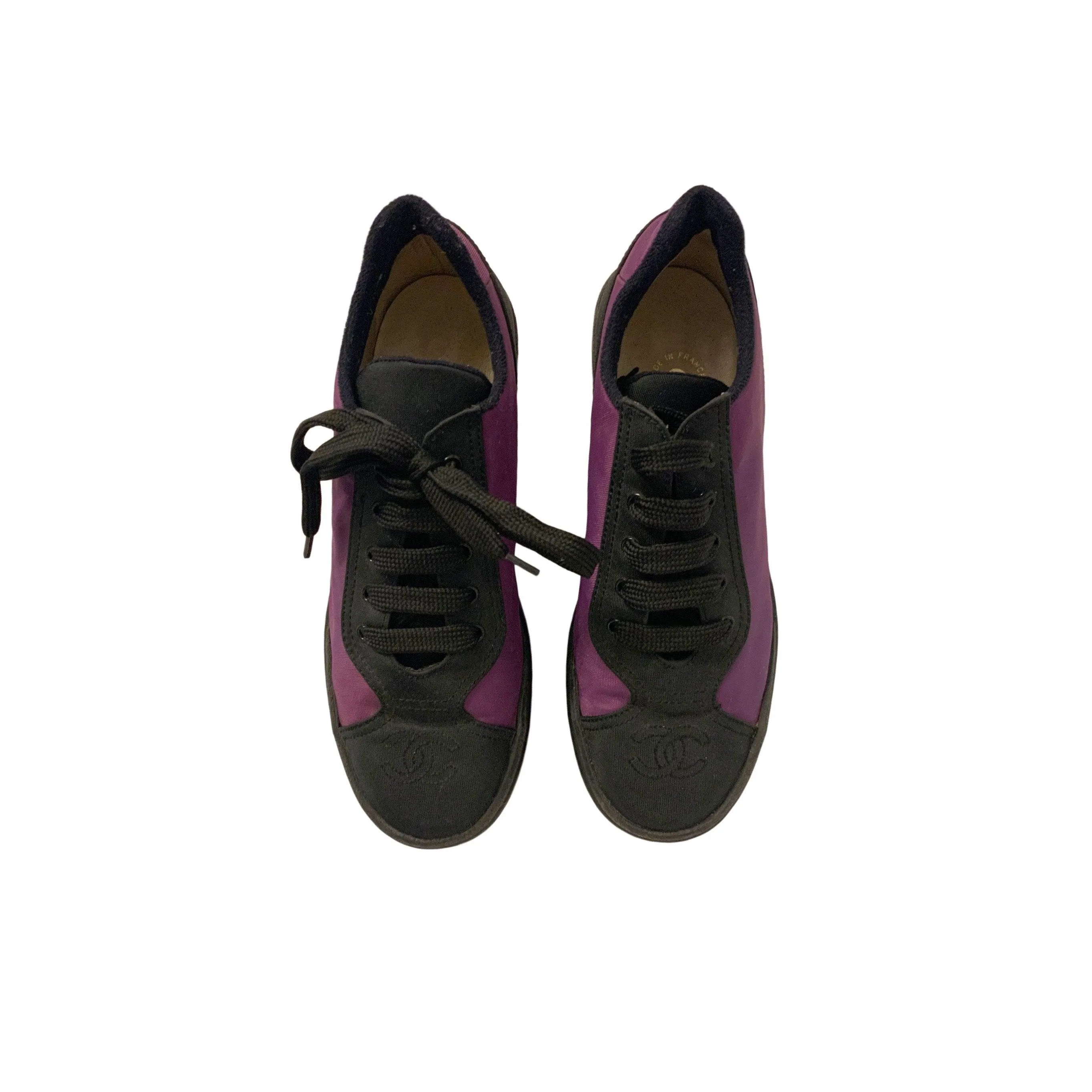 Chanel Purple Logo Toe Platform Sneakers