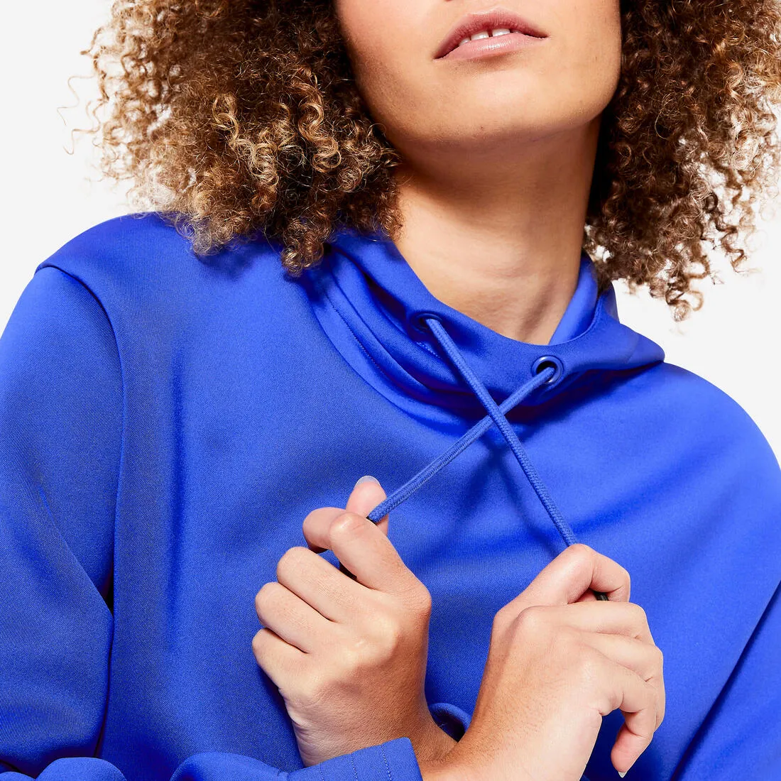 Cropped Cut Fitness Cardio Hooded Sweatshirt - Blue