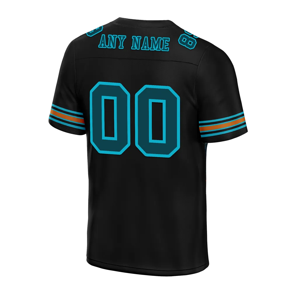 Custom Black Skull Fashion Aqua Personalized Authentic Football Jersey FBJ02-bc0fba9