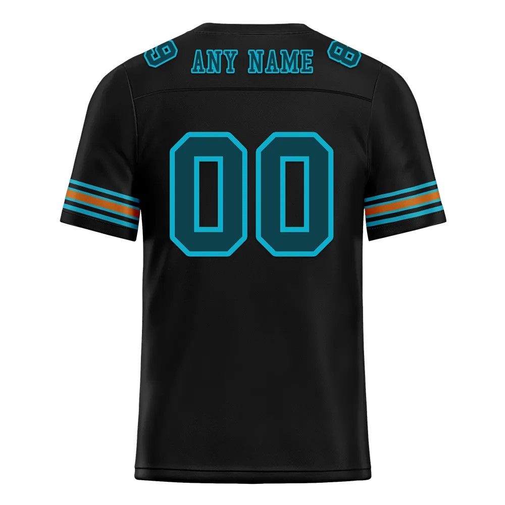 Custom Black Skull Fashion Aqua Personalized Authentic Football Jersey FBJ02-bc0fba9