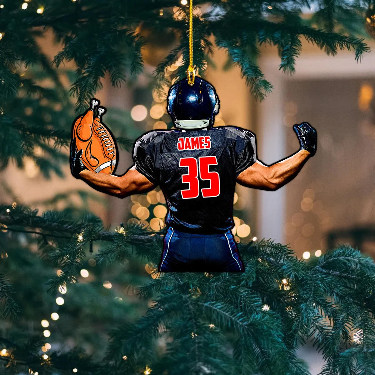 Custom Shape Ornament Turkey American Football Gift For Thanks Giving Home Decor