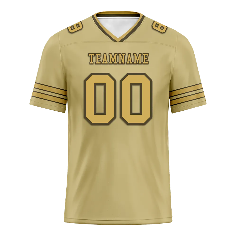Custom Yellow Sleeve Stripes Yellow Personalized Authentic Football Jersey FBJ02-bc0f080