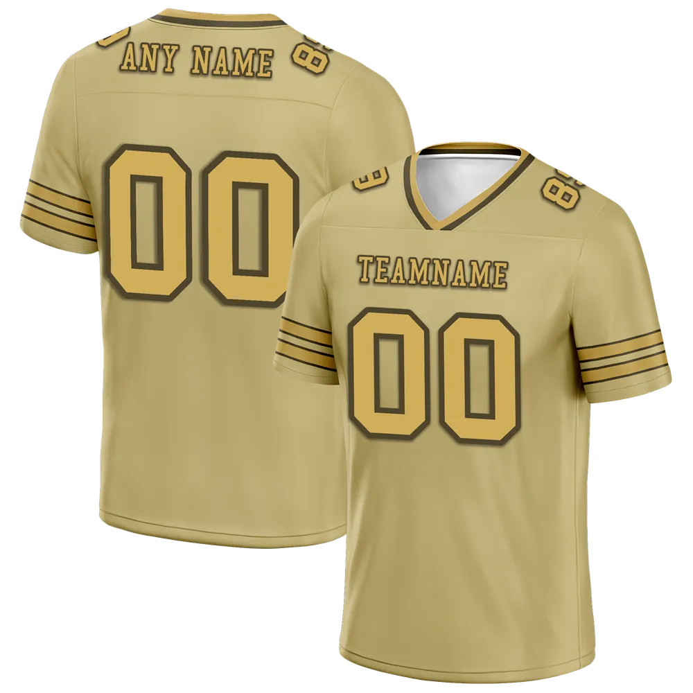 Custom Yellow Sleeve Stripes Yellow Personalized Authentic Football Jersey FBJ02-bc0f080