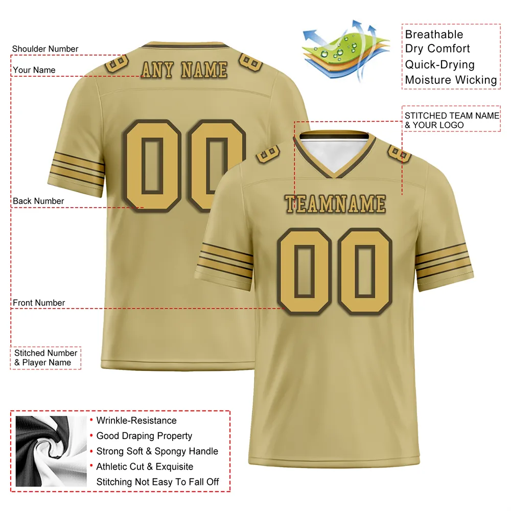 Custom Yellow Sleeve Stripes Yellow Personalized Authentic Football Jersey FBJ02-bc0f080