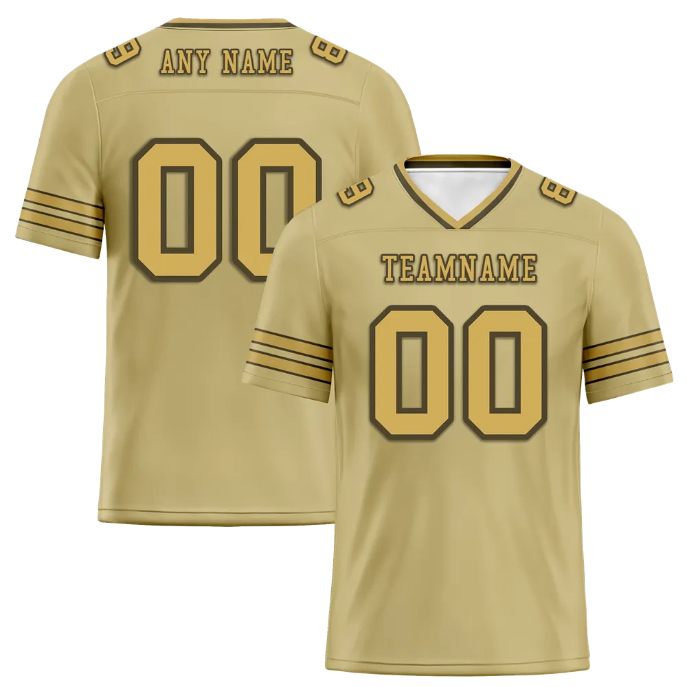 Custom Yellow Sleeve Stripes Yellow Personalized Authentic Football Jersey FBJ02-bc0f080
