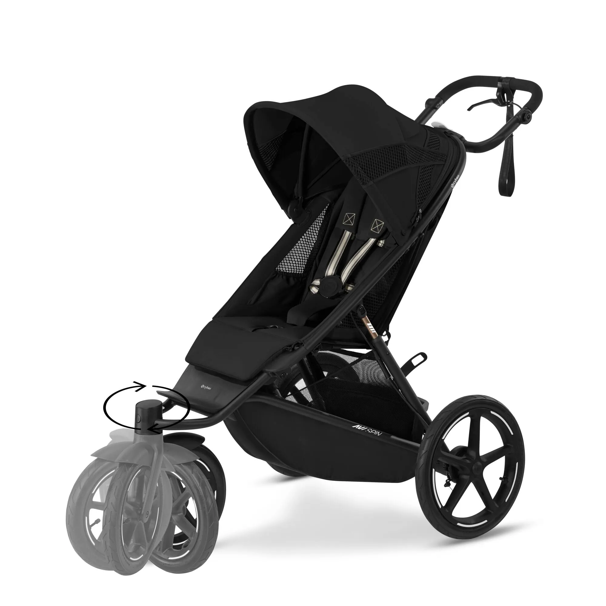 Cybex AVI Spin Moon Black Bundle with Cloud G Car Seat & Base