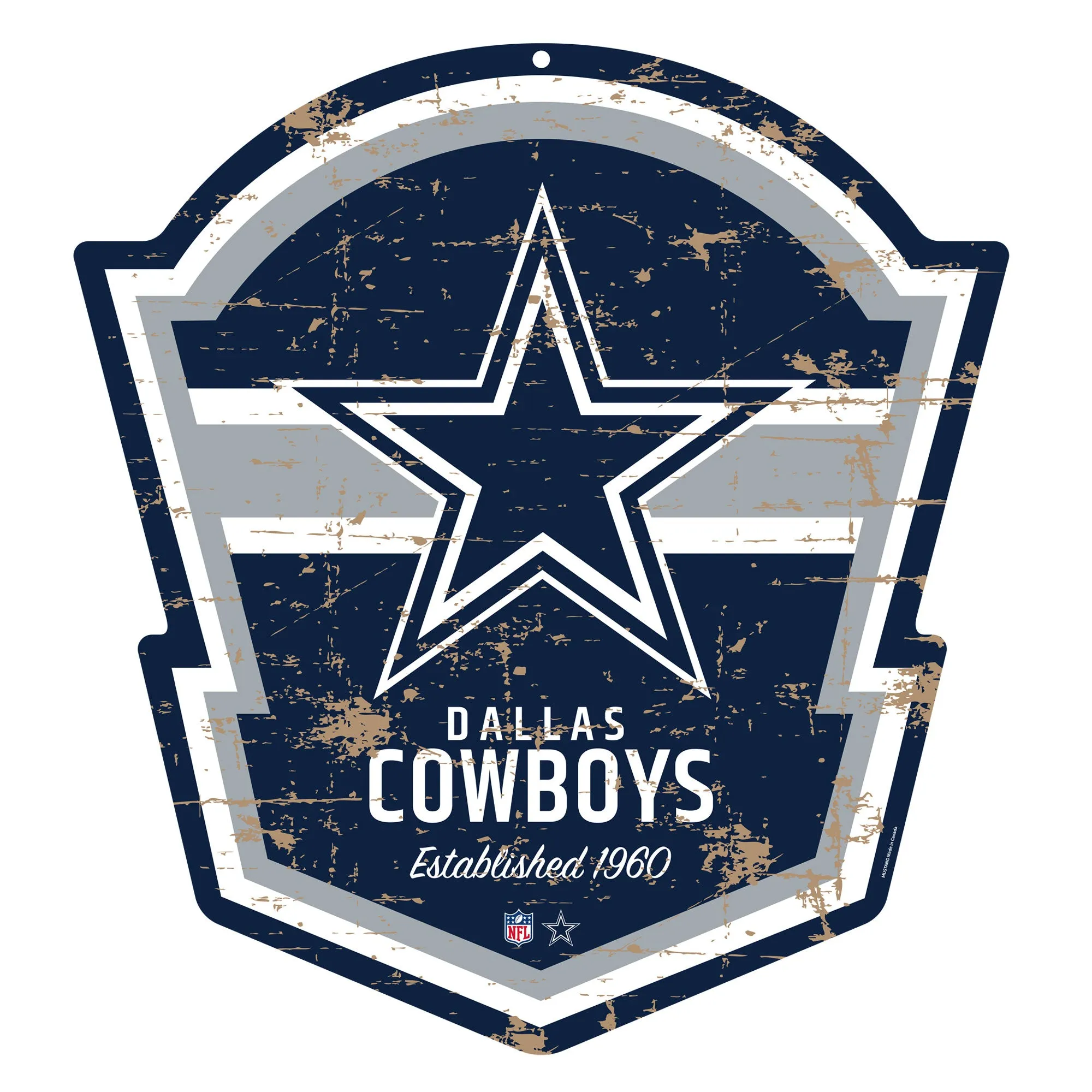 Dallas Cowboys 22" PVC Distressed Shield