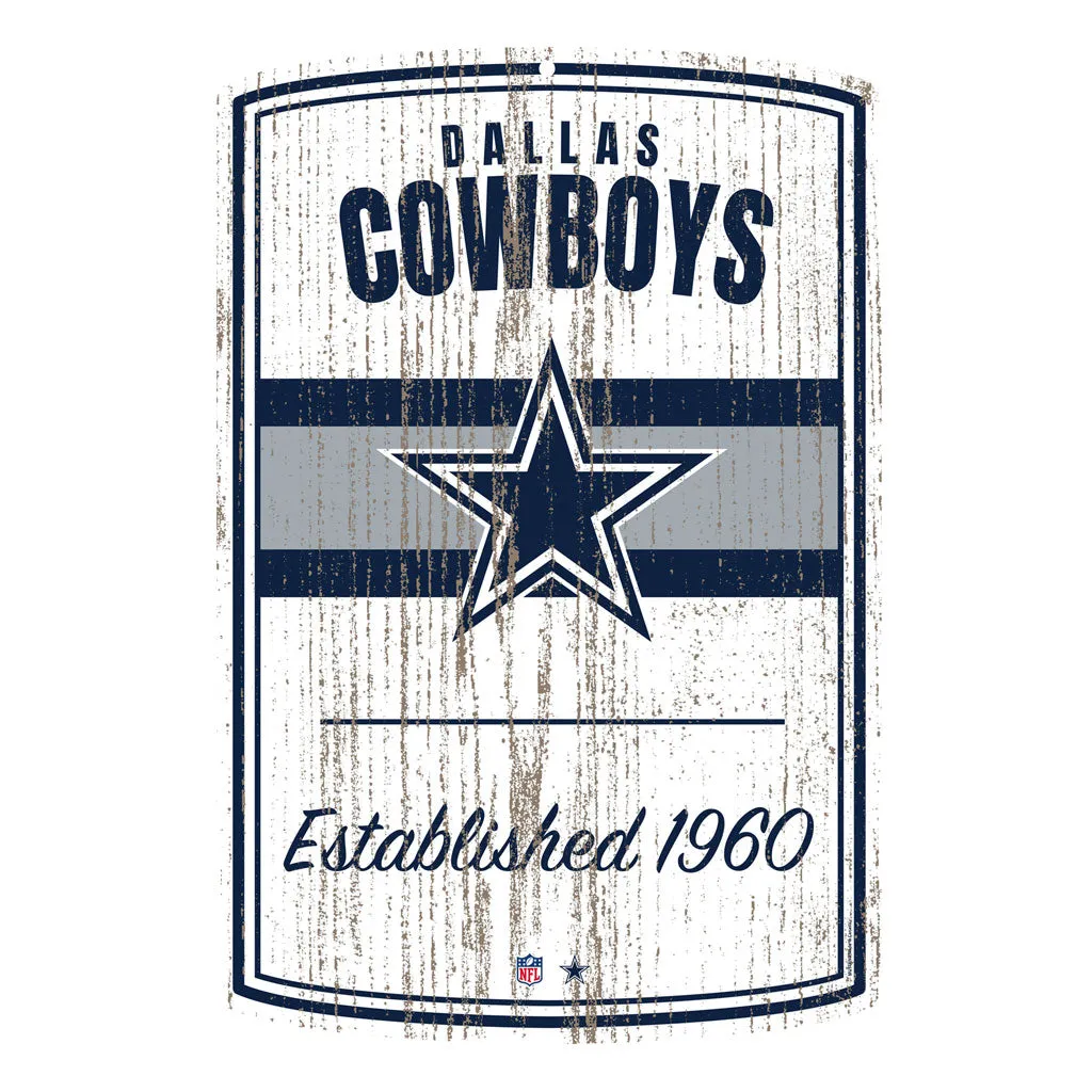 Dallas Cowboys Wall Sign - 16" x 23" 2 pack Established Faux Wood