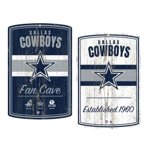 Dallas Cowboys Wall Sign - 16" x 23" 2 pack Established Faux Wood