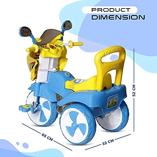 Dash Stylish Kids Tricycle , tricycles , Kids Cycle , Ride on for boy and Girl for 2 to 5 Years with Under seat Storage Space, Lights and Music (Blue)