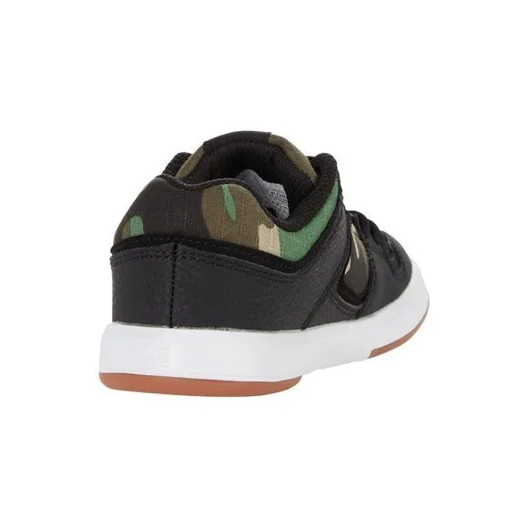 DC Kids Cure Low Top Boys Sneakers Black/Camo Size 4.5 Big‎ Kid