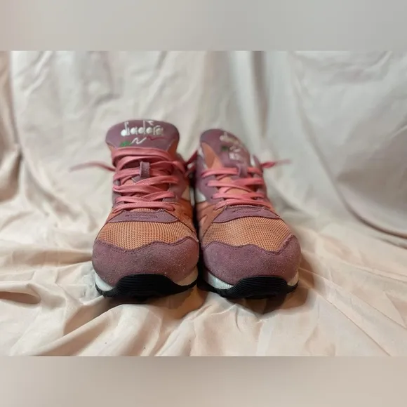 Diadora N.9000 Men's Sneaker Pink Peach White Green size 9