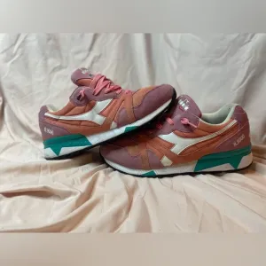 Diadora N.9000 Men's Sneaker Pink Peach White Green size 9