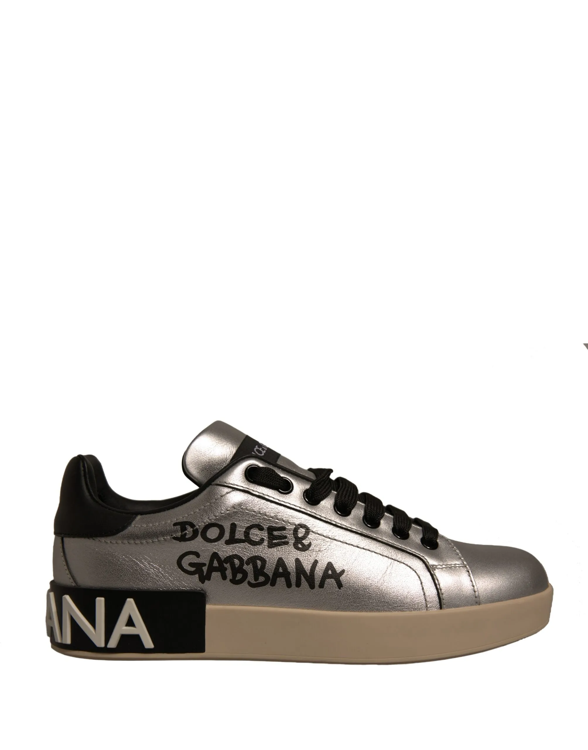Dolce&Gabbana Portofino Women Gold Sneakers Leather Athletic Trainer Shoes EU 38