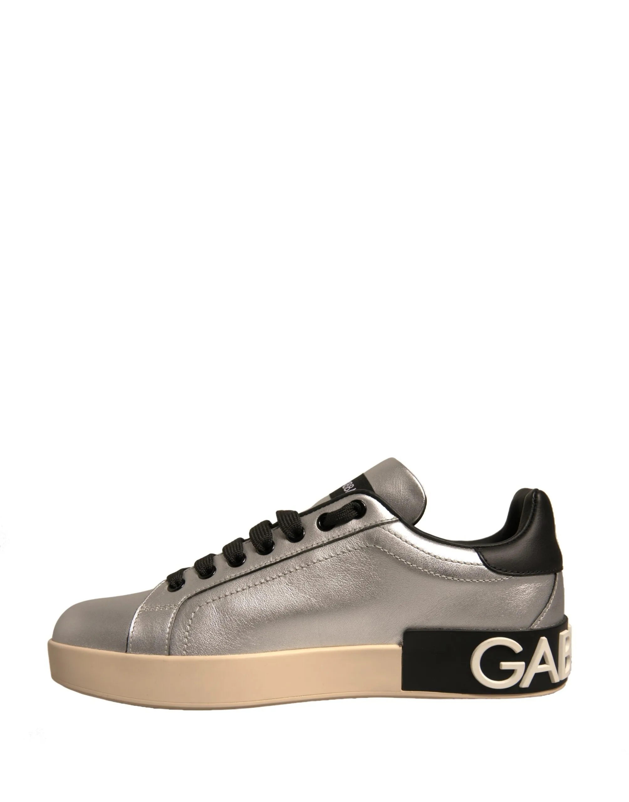 Dolce&Gabbana Portofino Women Gold Sneakers Leather Athletic Trainer Shoes EU 38
