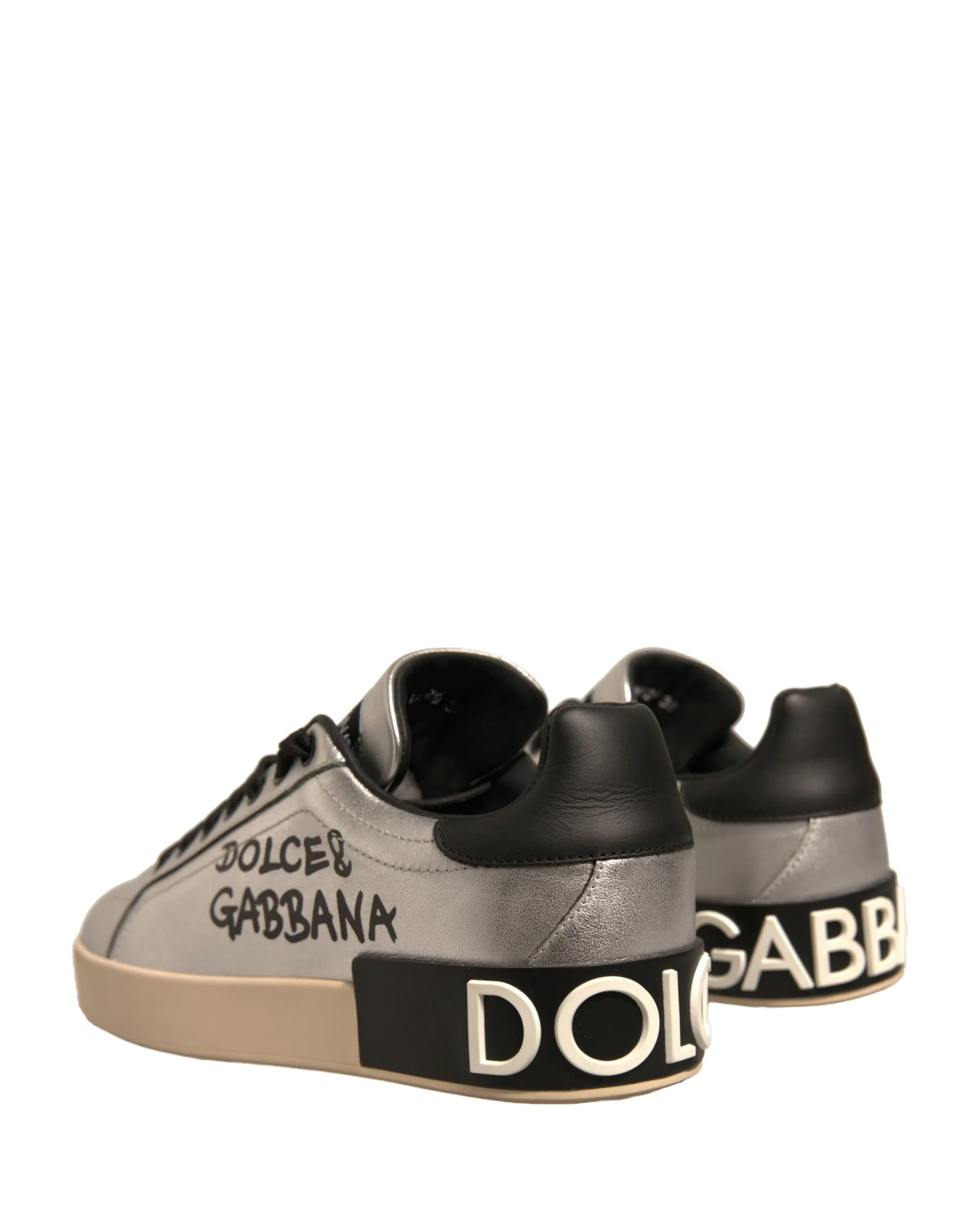 Dolce&Gabbana Portofino Women Gold Sneakers Leather Athletic Trainer Shoes EU 38